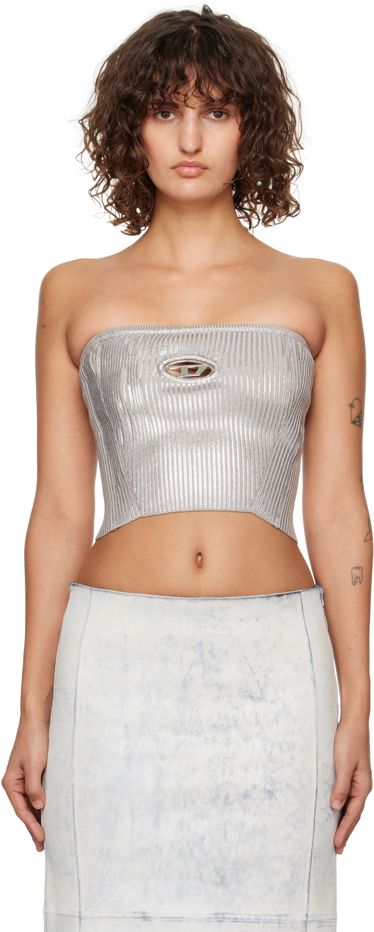 Crop top Diesel Tube Top Grå | A14813 0HNAT, 0