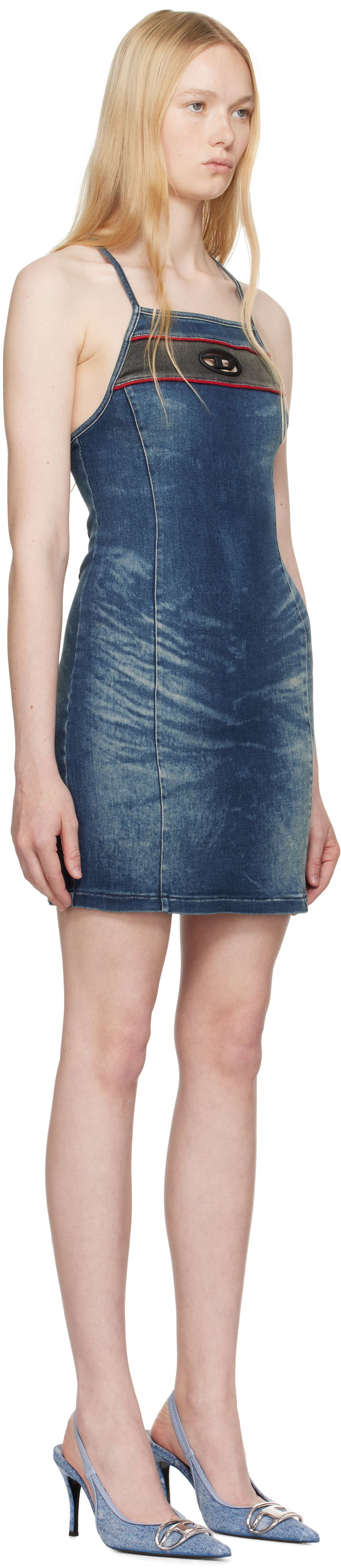 Kjole Diesel Diesel Denim Mini Dress Blå | A17351 0ABCZ, 1