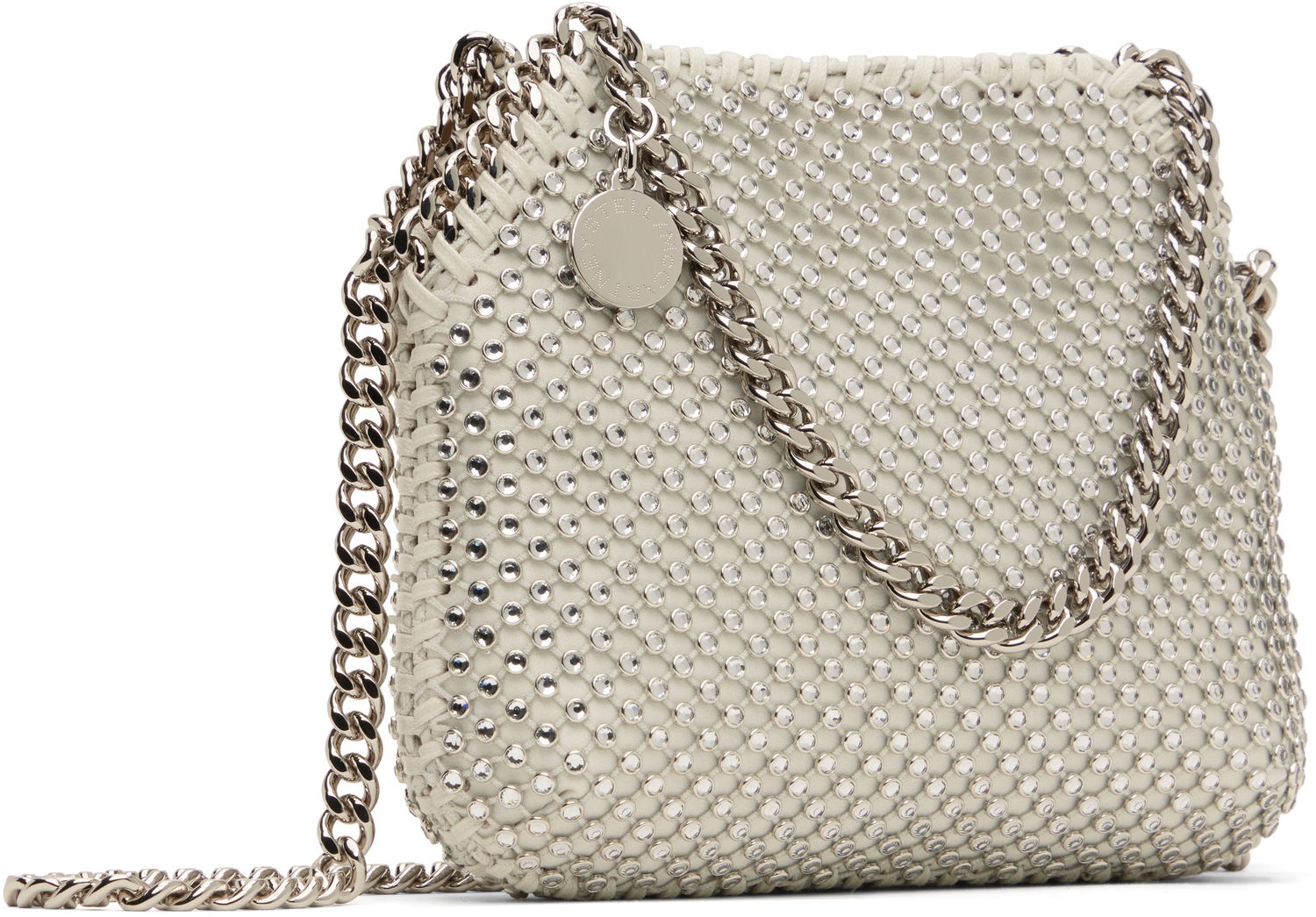 Skuldertaske Stella McCartney Mini Falabella Crystal Mesh Bag Grå | 700109WP0499, 1