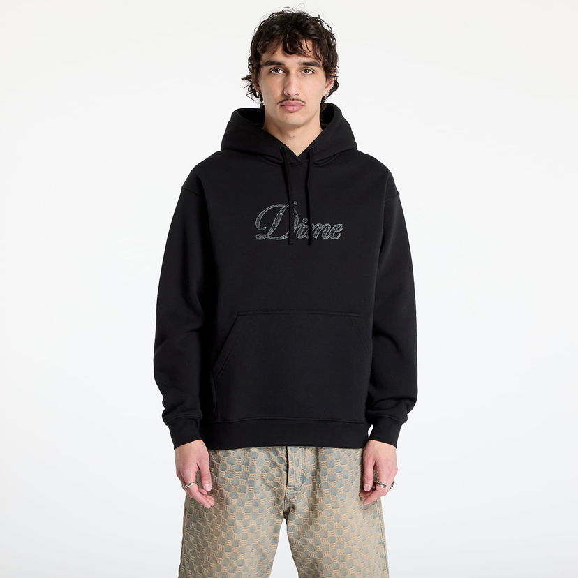 Sweatshirt Dime Cursive Logo Hoodie Sort | DIME2SP2544BLK