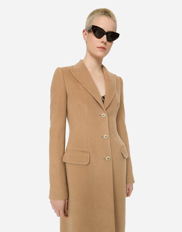Trenchcoat Dolce & Gabbana Single-breasted Wool Coat Beige | F0Q41TFU2L4M0179, 3