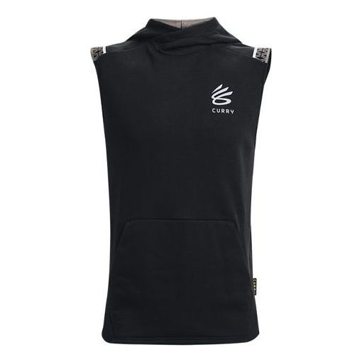 Sweatshirt Under Armour Curry Fleece Sleeveless Hoodie Sort | 1366637-001