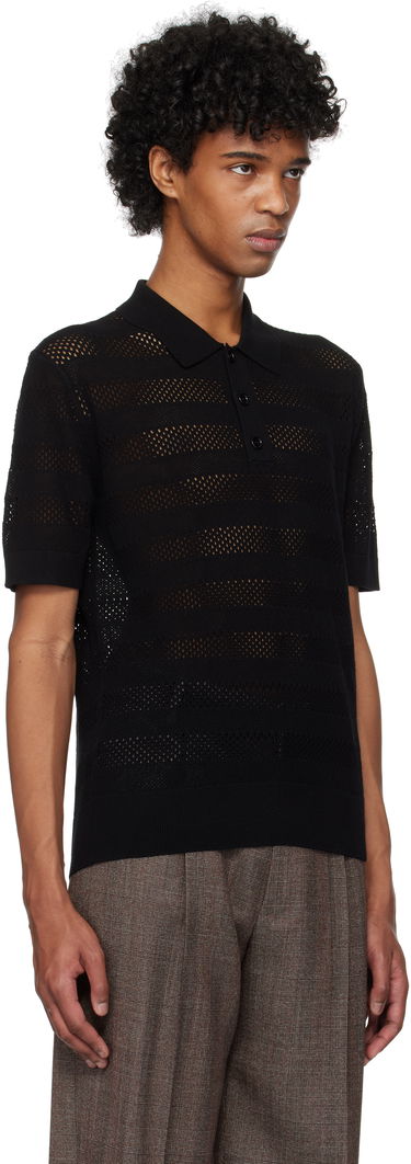 Polo skjorte Dries Van Noten Dries Van Noten Open-Knit Polo Bourgogne | 251-021213-1701, 4