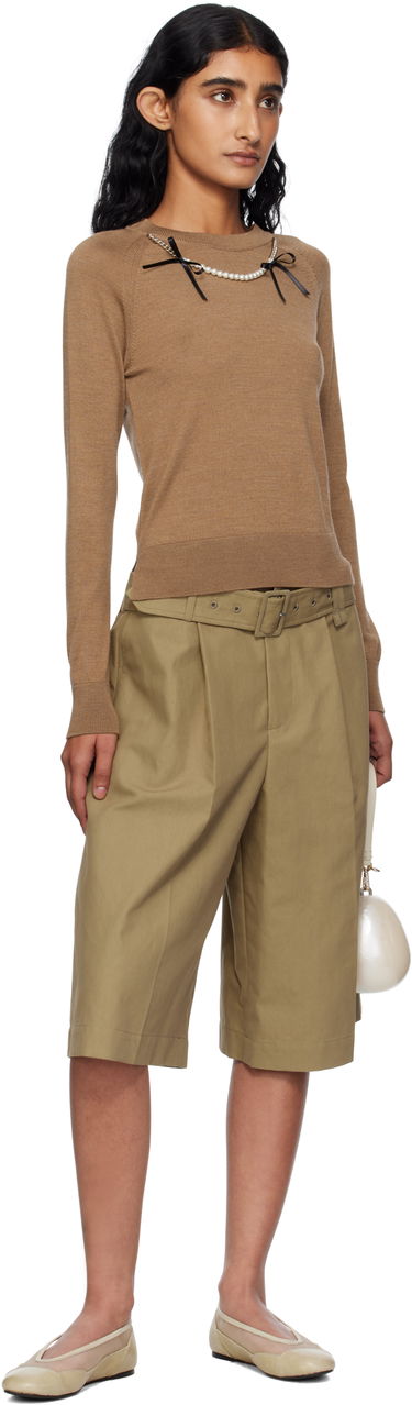 Shorts Simone Rocha Simone Rocha Wide Leg Multi Belt Loop Shorts Beige | 4160 1267, 3