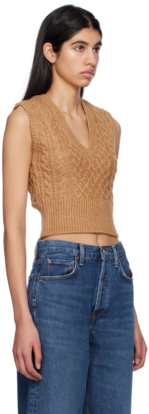 Sweater rag & bone Elizabeth Cable Knit Vest Brun | WAS22HS031SM31, 1