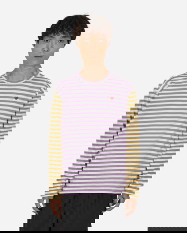 T-shirt Comme des Garçons Bi-Color Stripe T-Shirt Lilla | P1T318 4, 3