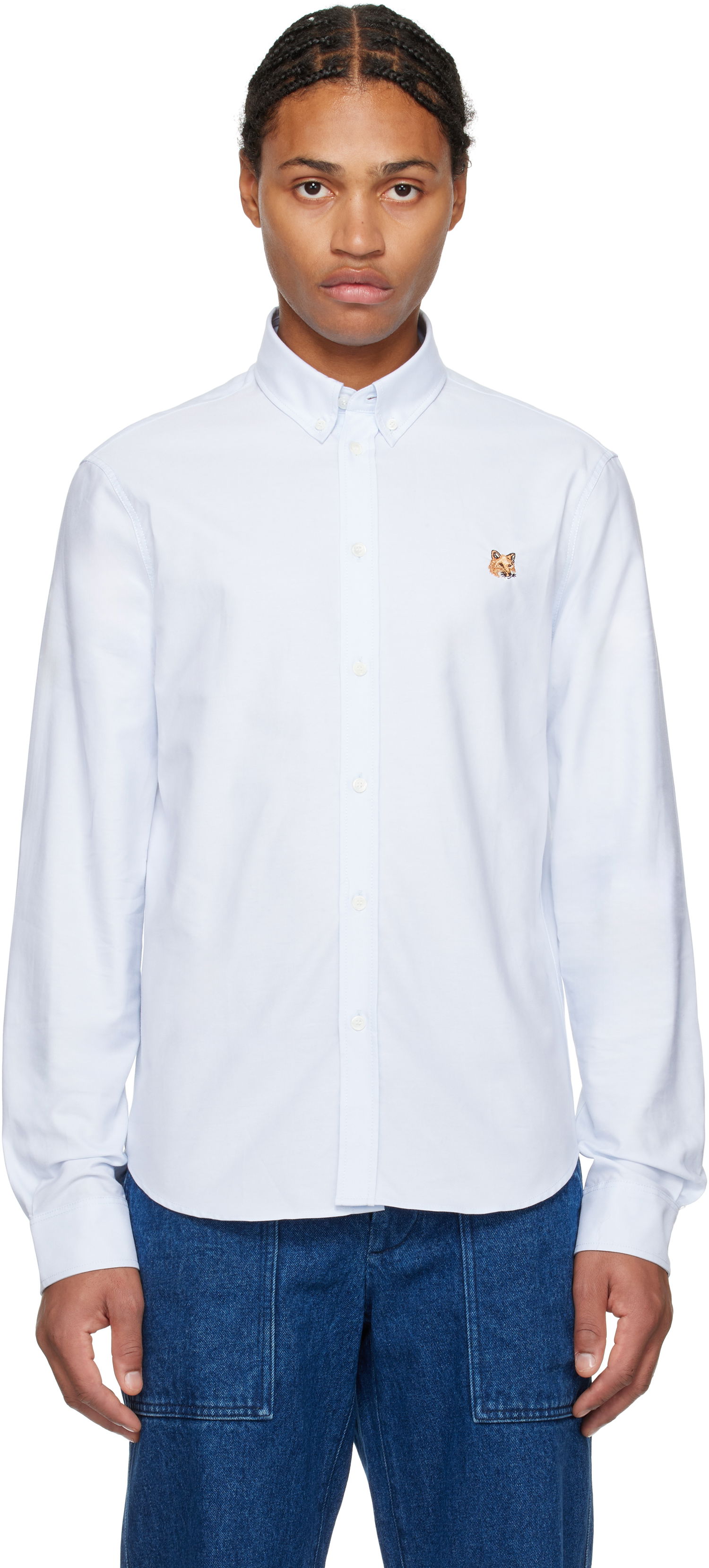 Skjorte MAISON KITSUNÉ Mini Fox Head Classic Shirt Blå | MM00413WC5012, 0