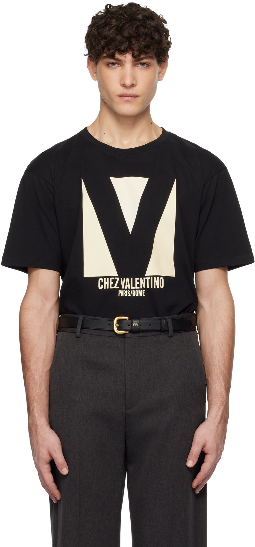 T-shirt Valentino Jersey Cotton Print T-Shirt Sort | 6V3MG16PAQ9