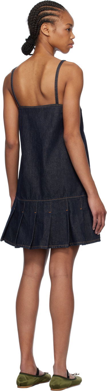 Kjole GANNI GANNI Denim Pleated Mini Dress Blå | J1622, 2