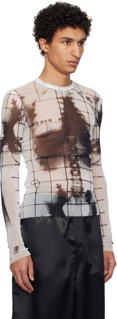 T-shirt Jean Paul Gaultier Jean Paul Gaultier 'The Squeletor' Mesh Long Sleeve Top Hvid | 25/33-F-TO241-T580-0100, 1