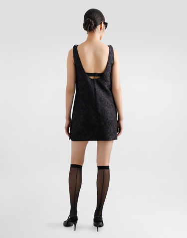 Kjole Dolce & Gabbana Dolce & Gabbana Floral Quilted Jacquard Sack Dress Sort | F6TMLTGDCSSN0000, 2