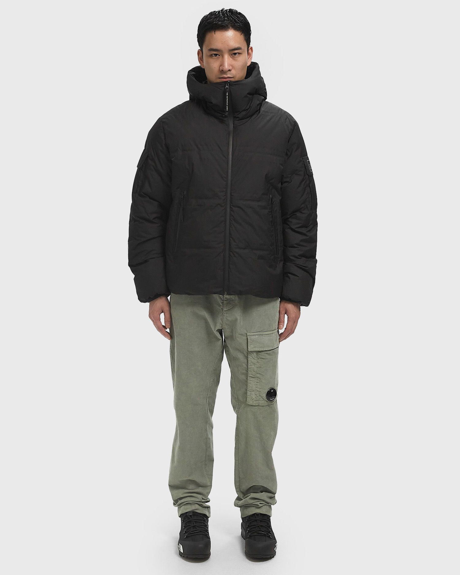 Puffer jakke C.P. Company Medium Metropolis Series Hooded Puffer Jacket Sort | 19CLOW009A110400A-999, 1