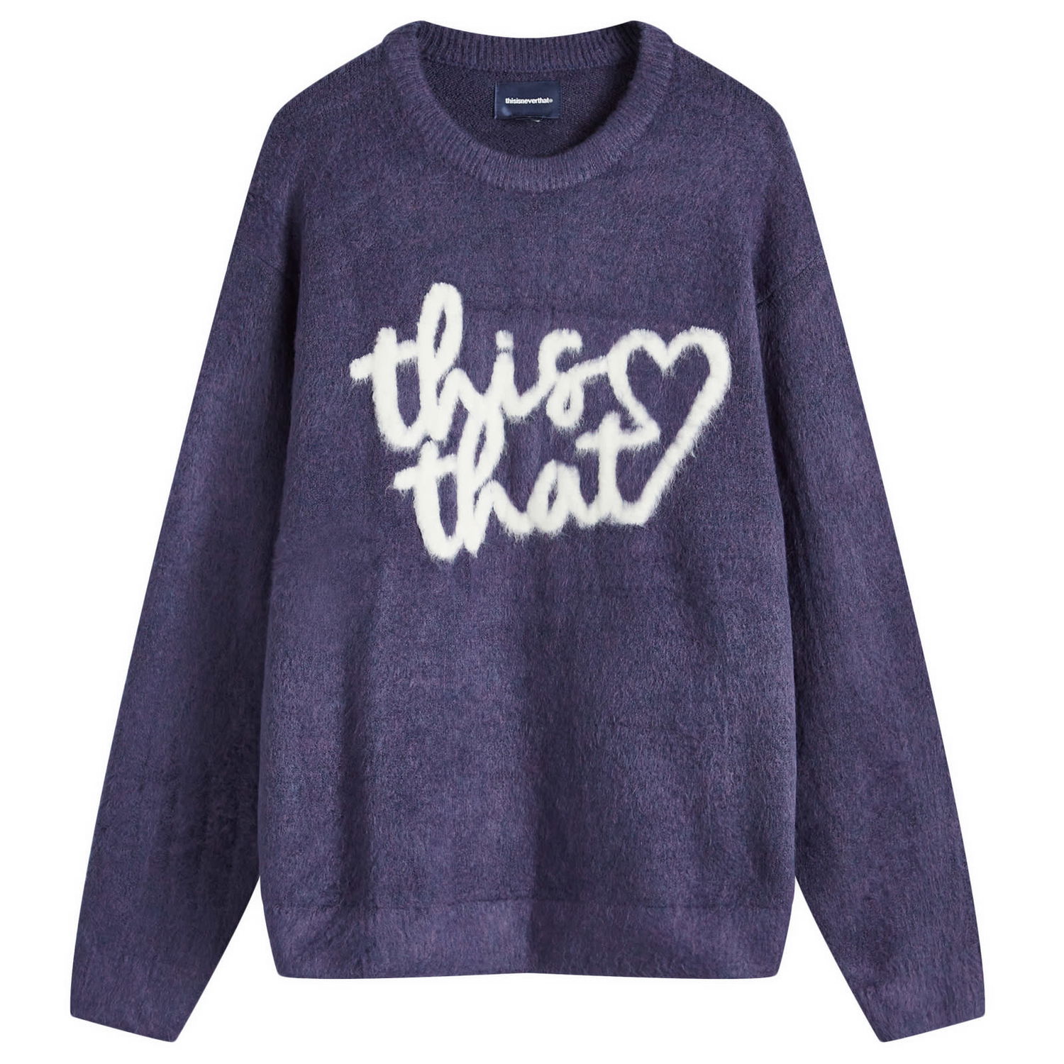 Sweater thisisneverthat Logo Knit Sweat, Size Large Lilla | TN243KKNPK11-PUR, 0