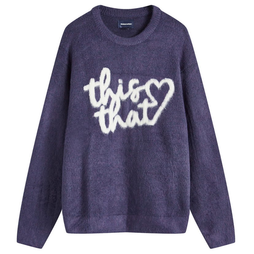 Sweater thisisneverthat Logo Knit Sweat, Size Large Lilla | TN243KKNPK11-PUR