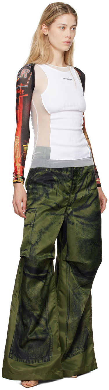 Tanktop Jean Paul Gaultier Jean Paul Gaultier 'The Pigalle' Printed Mesh Sleeves Hvid | 24/30-F-TO207-T552-00301550, 3