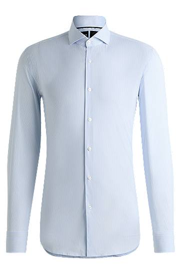 Skjorte BOSS Slim-Fit Easy-Iron Cotton Blend Shirt Blå | 50533433, 0