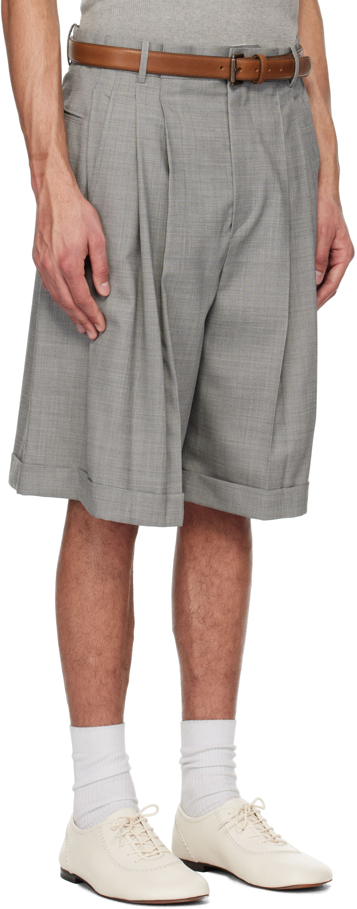 Shorts HED MAYNER Hed Mayner Pleated Shorts Grå | HMMA30024A-HA150, 1