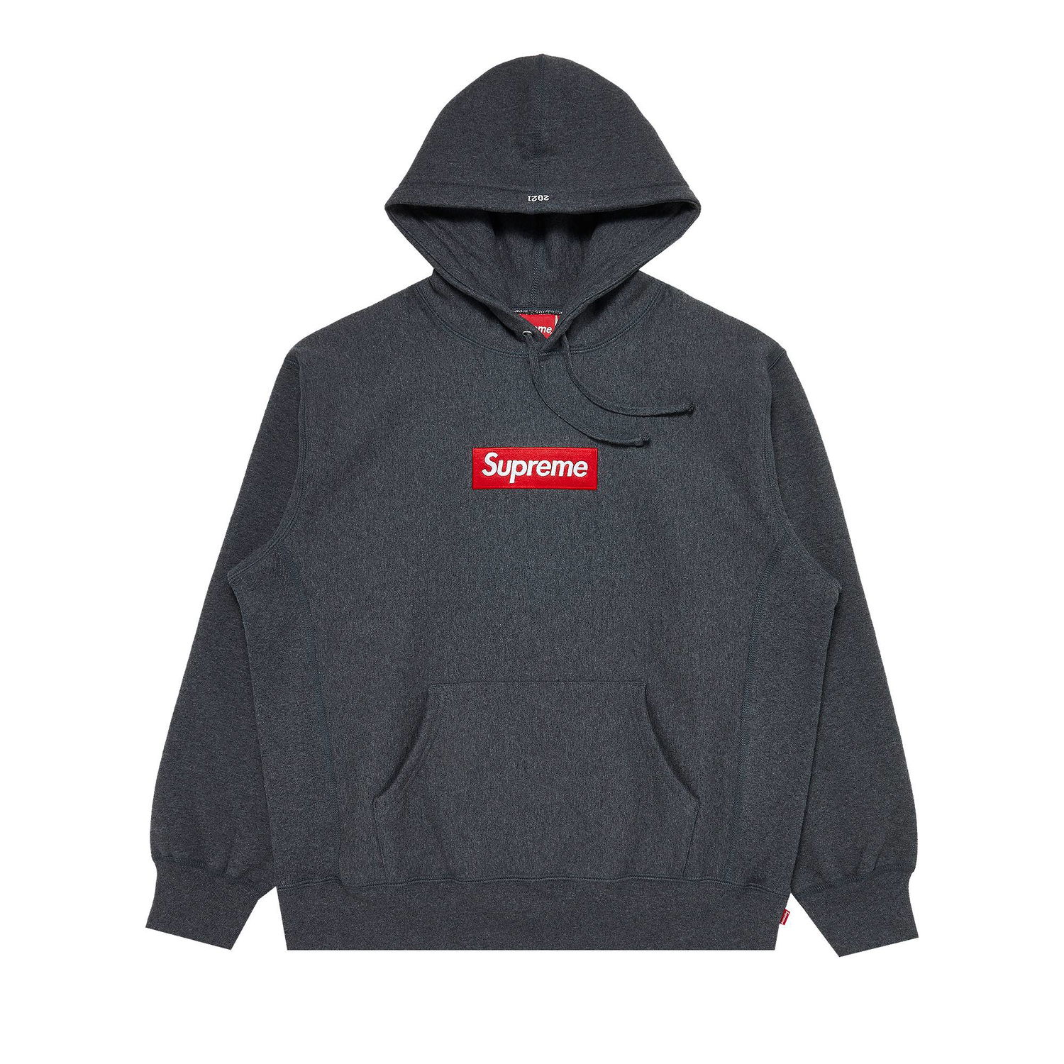 Sweatshirt Supreme Box Logo Hooded Sweatshirt "Charcoal" Sort | FW21SW35 CHARCOAL, 1