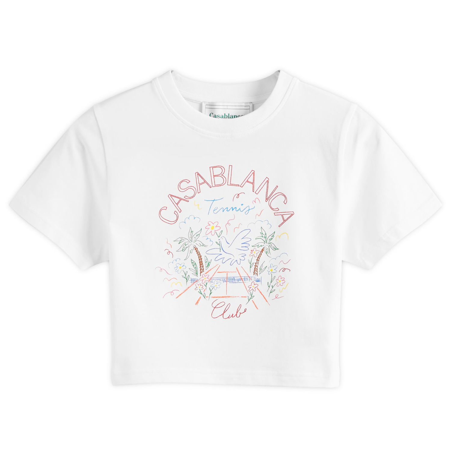 T-shirt Casablanca Crayon Tennis Club Baby Hvid | WPF24-JTS-009-02, 0