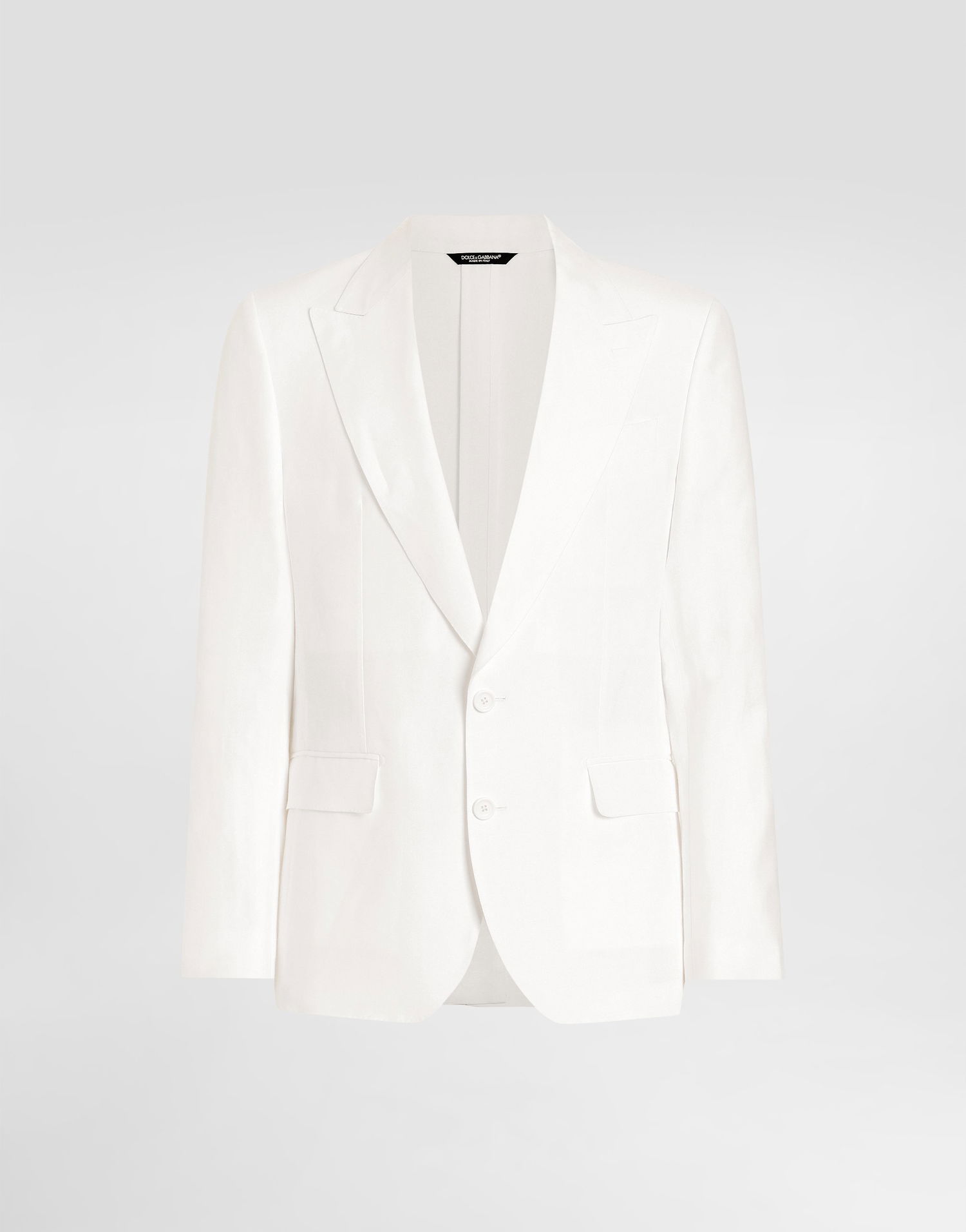 Jakke Dolce & Gabbana Dolce & Gabbana Single-Breasted Linen Jacket Hvid | G2QS6TFU4MCW0111, 0