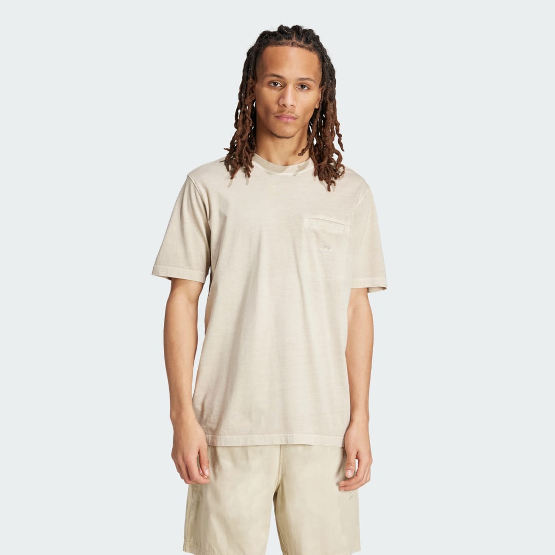 T-shirt adidas Performance Trefoil Essentials + Dye Pocket Beige | IS1763, 0