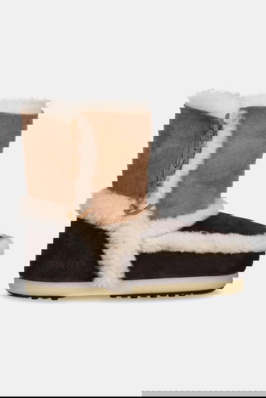 Sneakers og sko Moon Boot Two-Tone Suede Snow Boots with Shearling Trim EVX PATCH Brun | 80D1470060.MM05, 1