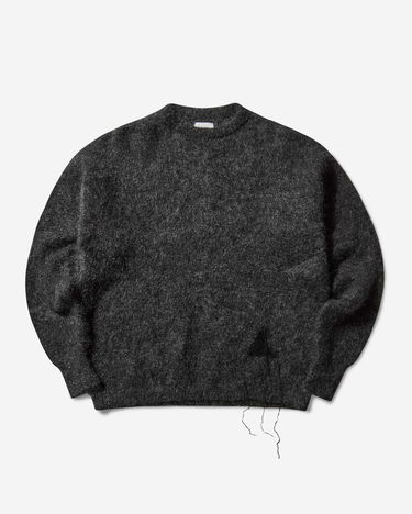 Sweater ROA Dropstitch Mohair Knit Crewneck Sweater Sort | RBMW0522YA76 ANT0001, 1