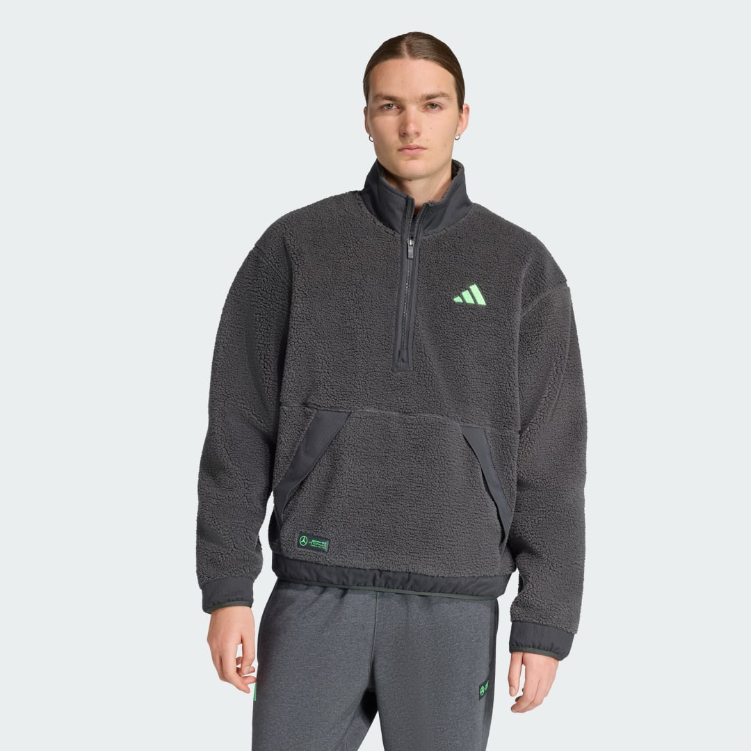 Sweatshirt adidas Performance Mercedes-AMG Petronas Formula One Team Fleece Half-Zip Sweatshirt Grå | JX8779, 0