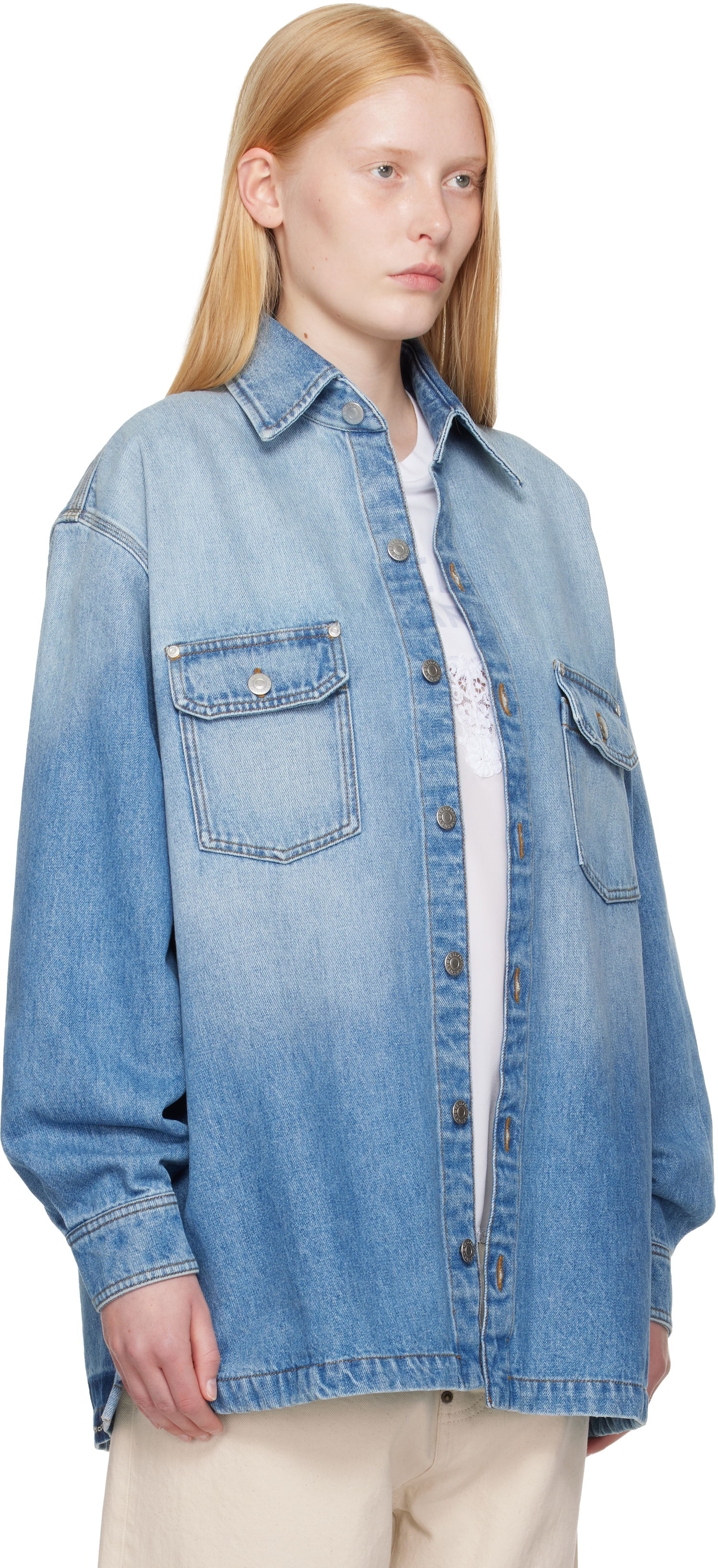 Skjorte Stella McCartney Stella McCartney Iconic Denim Shirt Blå | 6D04113SQH27, 1