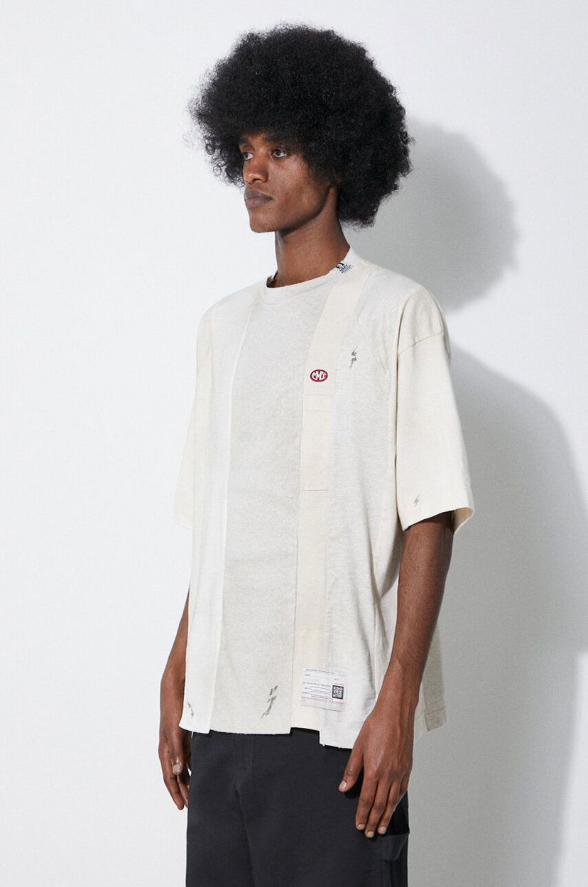 T-shirt Maison MIHARA YASUHIRO Maison MIHARA YASUHIRO Vertical Switching T-Shirt Hvid | A12TS621