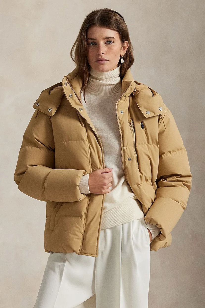 Puffer jakke Polo by Ralph Lauren Winter Matte Poly Down Puffer Jacket Beige | 211971190001