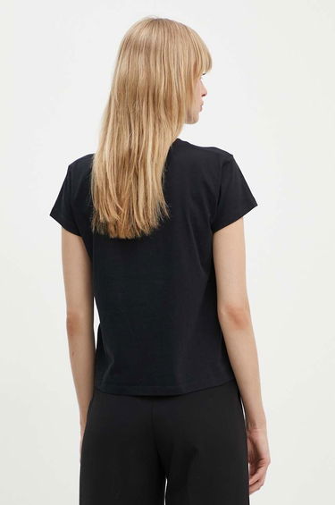 T-shirt Maison Margiela MM6 Maison Margiela Black Embroidered Logo T-Shirt Sort | S52GC0247.S24312, 2