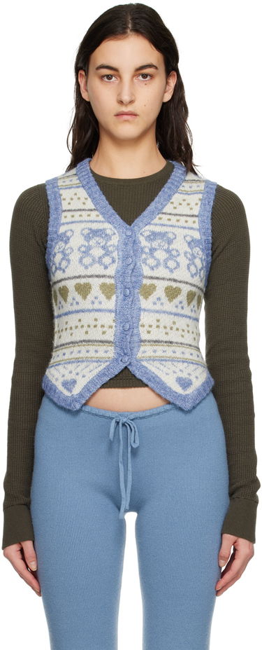 Vest GUIZIO Guizio Sweet Bear Knit Vest Blå | DGF22K313_BLU, 0
