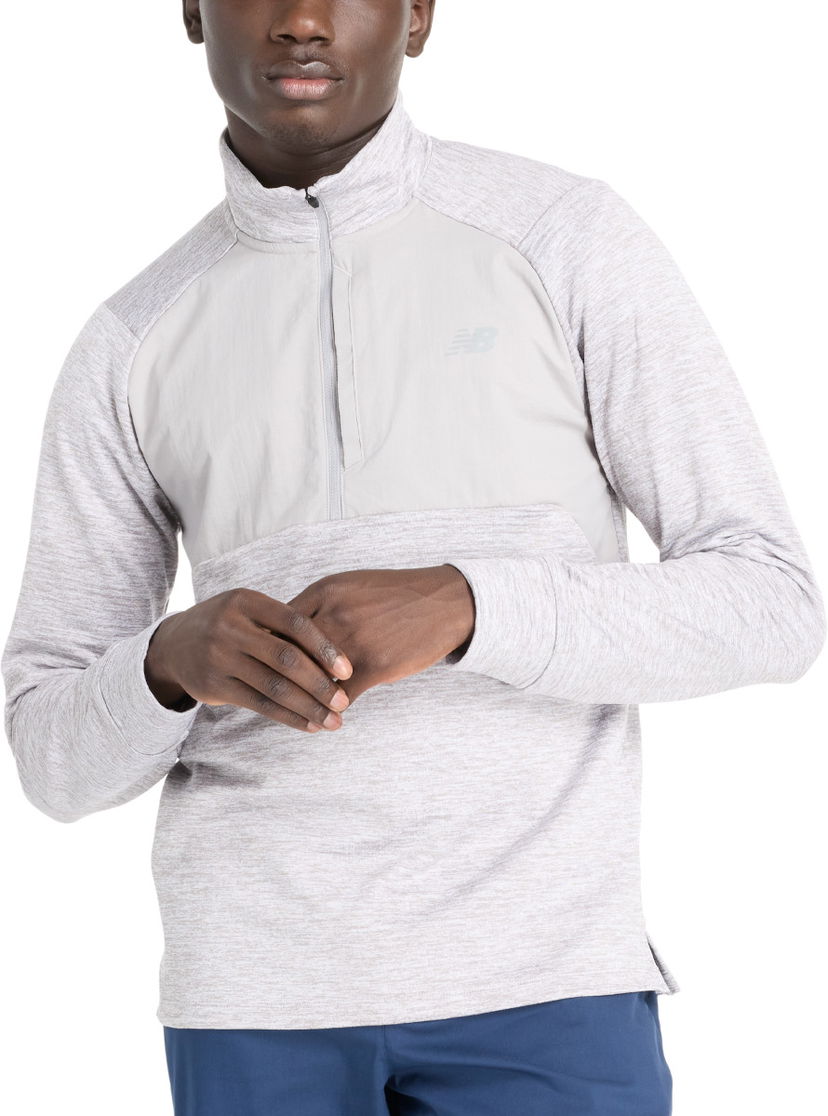 Sweatshirt New Balance Athletics Heat Grid Half-Zip Top Hvid | mt43204-ag
