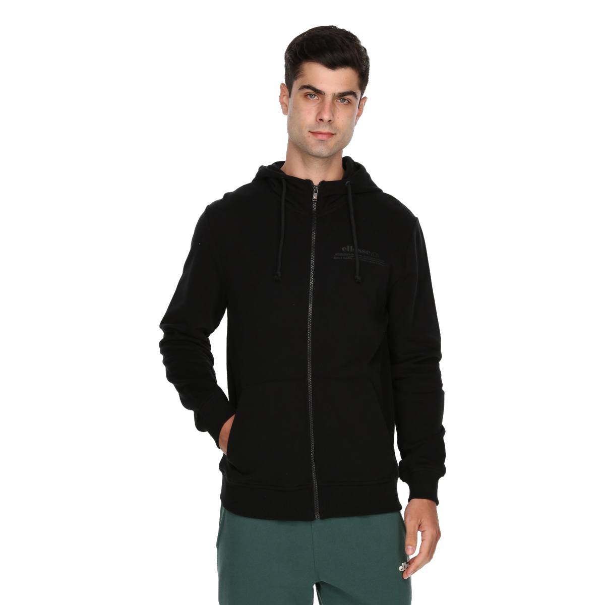 Sweatshirt Ellesse Zip-Up Drawstring Hoody Sort | ELA243M602-01, 0