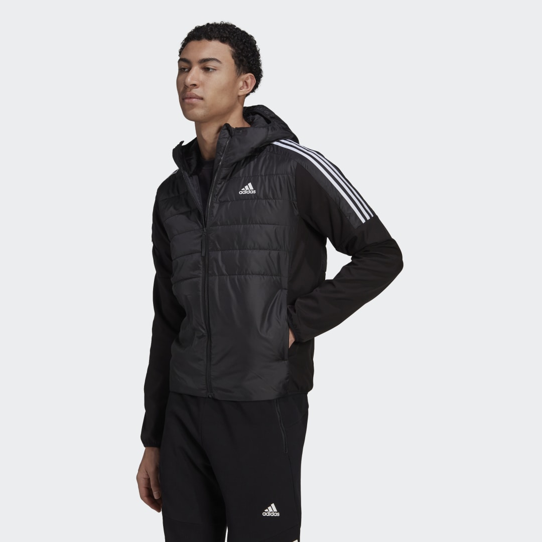 Jakke adidas Originals Essentials Insulated Hooded Hybrid Jacket Sort | HD5963, 0