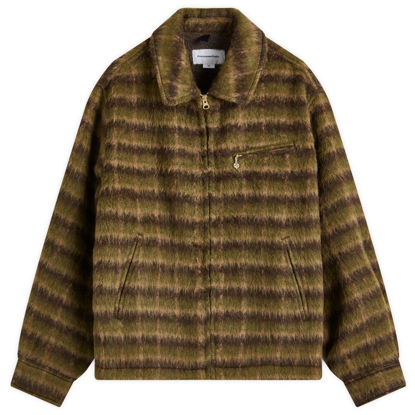 Jakke thisisneverthat Brushed Wool Check Jacket Grøn | TN243AOWLS01-DBN