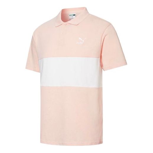 Polo skjorte Puma Classics Patchwork Men's T-Shirt Lyserød | 532699-27