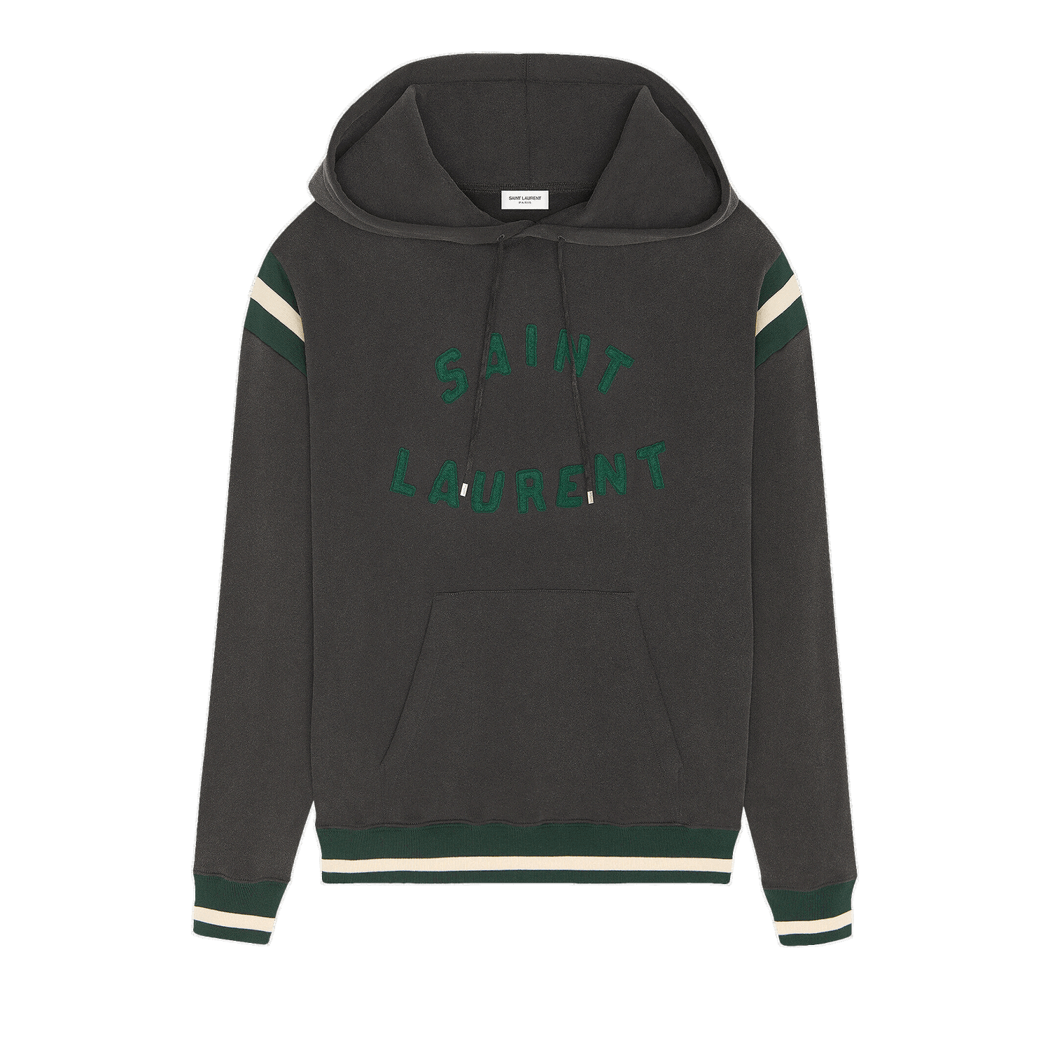 Sweatshirt Saint Laurent Logo Varsity Hoody Sort | 689395 Y36SV 1175, 0