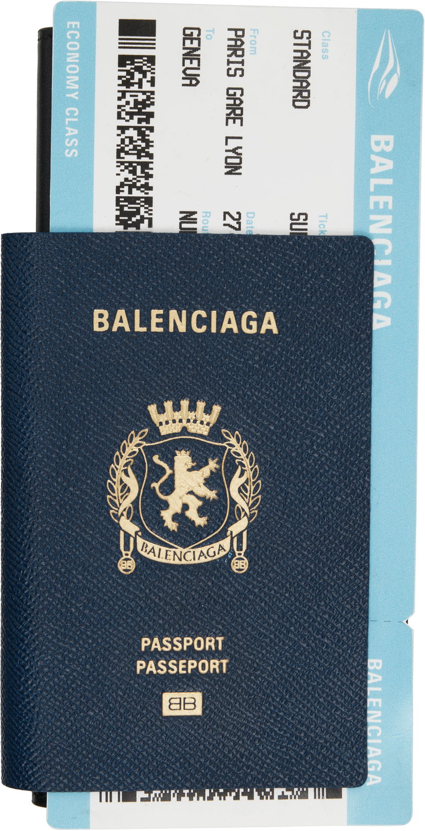 Tegnebog Balenciaga Passport Long 1 Ticket Wallet Mørkeblå | 7877742AA3R