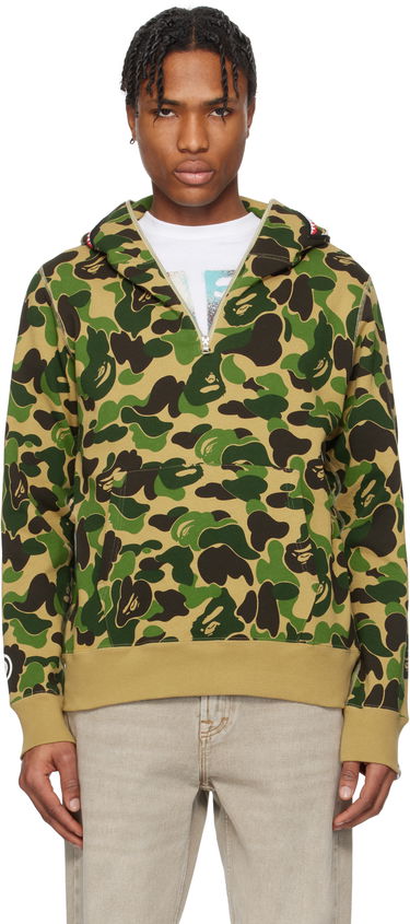 Sweatshirt BAPE A Bathing Ape ABC Camo Shark Half Zip Hoodie Grøn | 001PPK801010M, 0