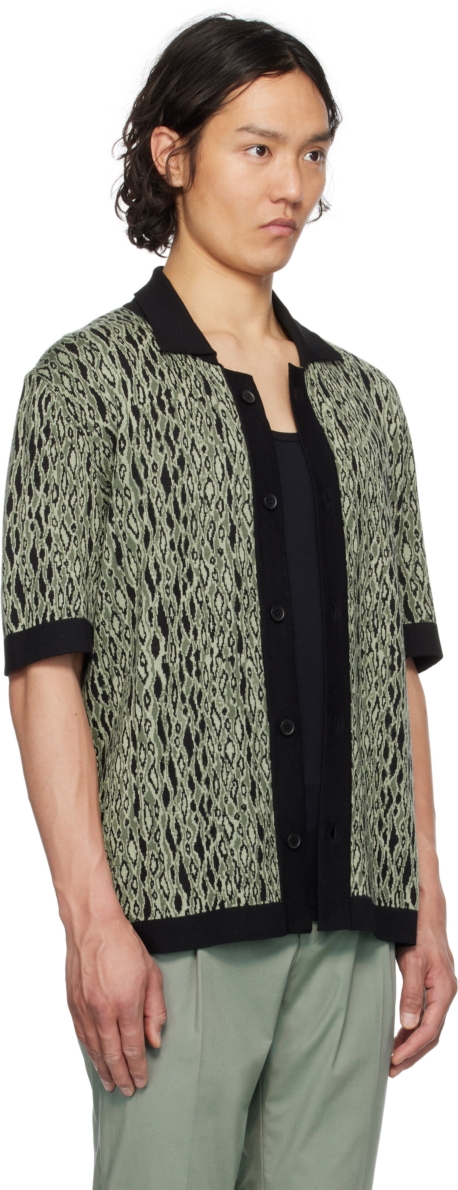 Sweater BOSS Hugo Jacquard Polo Shirt Grøn | 50536665, 1