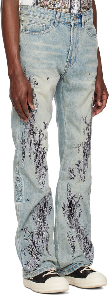 Jeans Who Decides War Who Decides War Scratched Denim Jeans Blå | 1120990009SS25, 1
