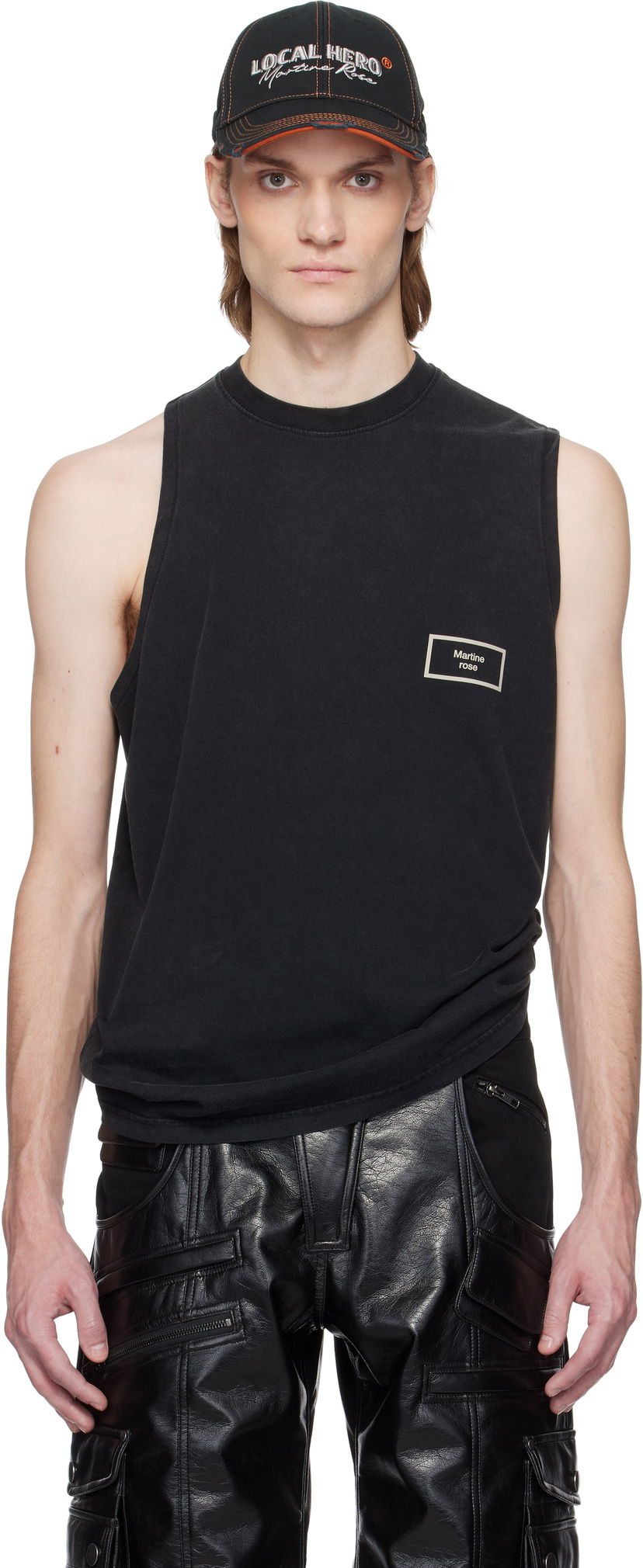 Tanktop Martine Rose Martine Rose Logo Tank Top Sort | 622JE01002B