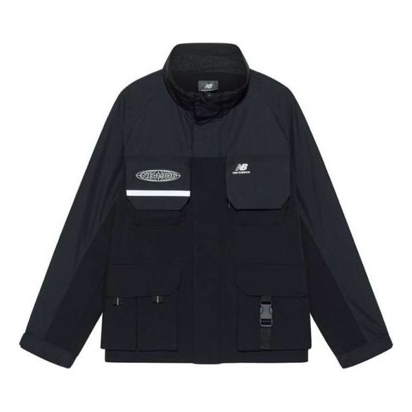 Vindjakke New Balance Windproof Cargo Jacket Sort | NAA3N011-BK