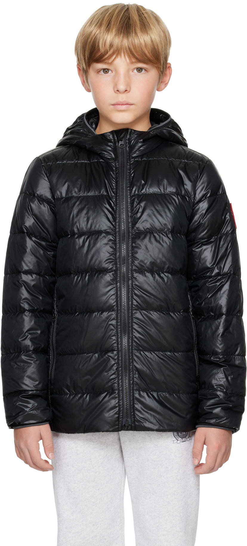Puffer jakke Canada Goose Kids' Crofton Hoody Down Jacket Sort | 5460Y