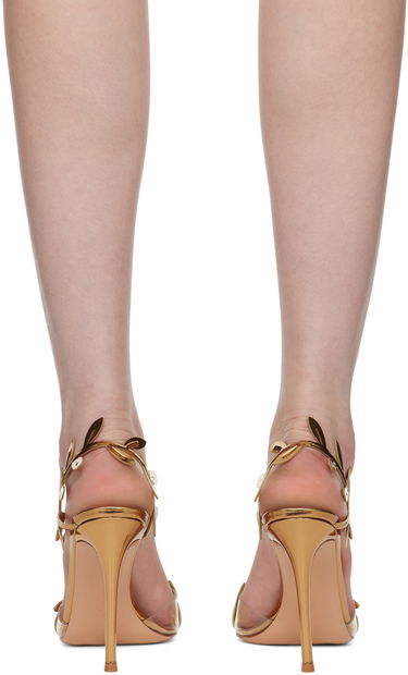 Sneakers og sko Gianvito Rossi Flavia Leaf-Embellished Heeled Sandals Metalisk | G32407.15RIC.GME, 1