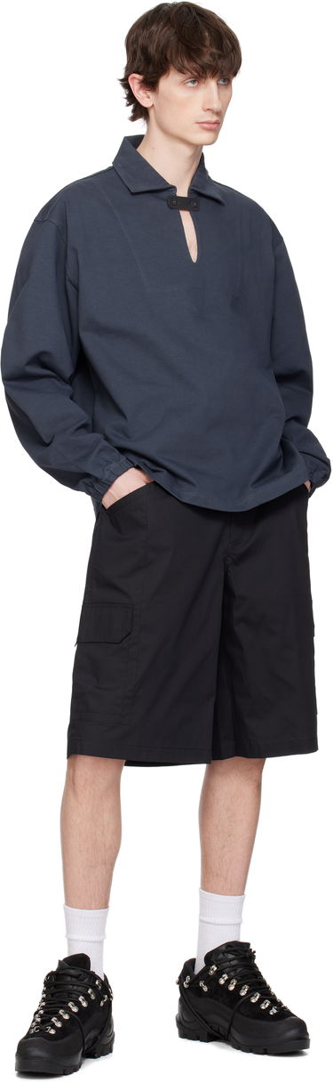 Sweater GR10K GR10K Jersey Midlayer Polo Blå | BG824120EH, 3