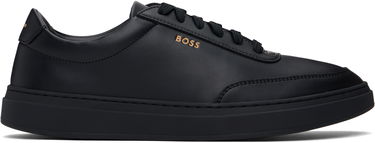 Sneakers og sko BOSS BOSS Coated-Leather Logo Sort | 50536504, 0