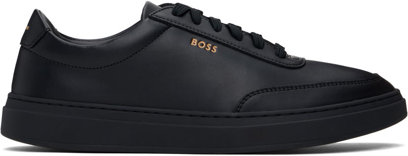 Sneakers og sko BOSS BOSS Coated-Leather Logo Sort | 50536504